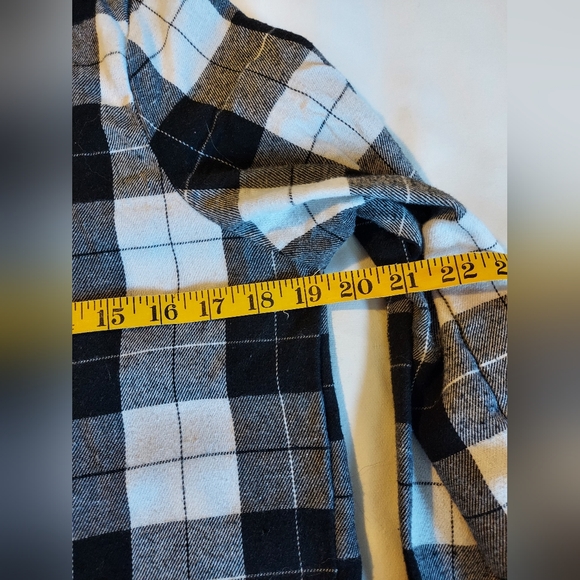 Plaid Button-Down Shirt - Black and White - Picture 5 of 7